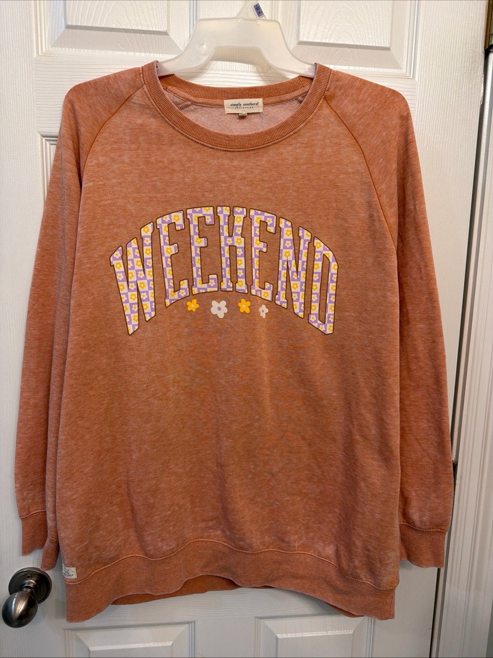 Simply Southern Peach Crewneck Sweatshirt